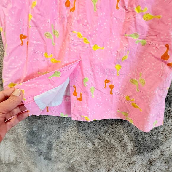 Lilly Pulitzer Pink Strapless Audrey Dress Crane Bird Print Sheath 0 XS - Picture 7 of 11